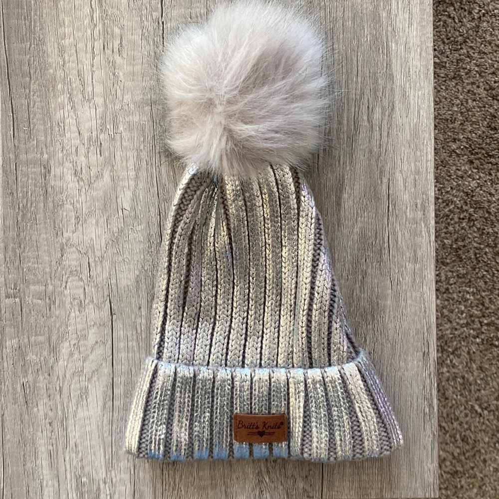 Metallic silver hat